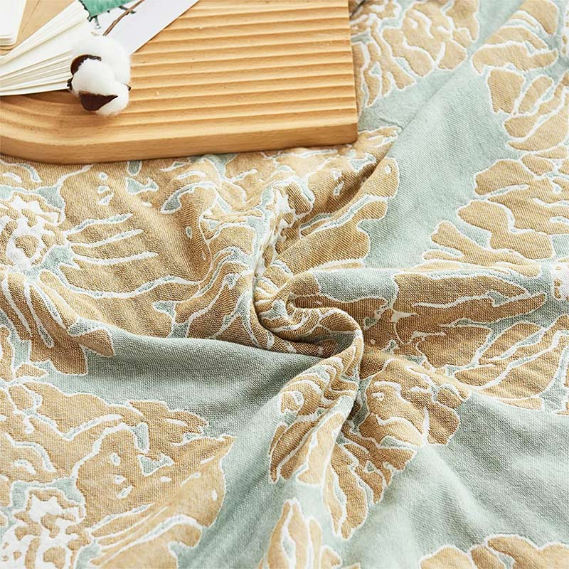 Lightweight Peony Cotton  Reversible Blanket - image 9