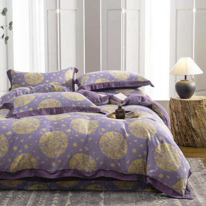 Cotton Gauze Luxurious Floral Bedding Set(4PCS)