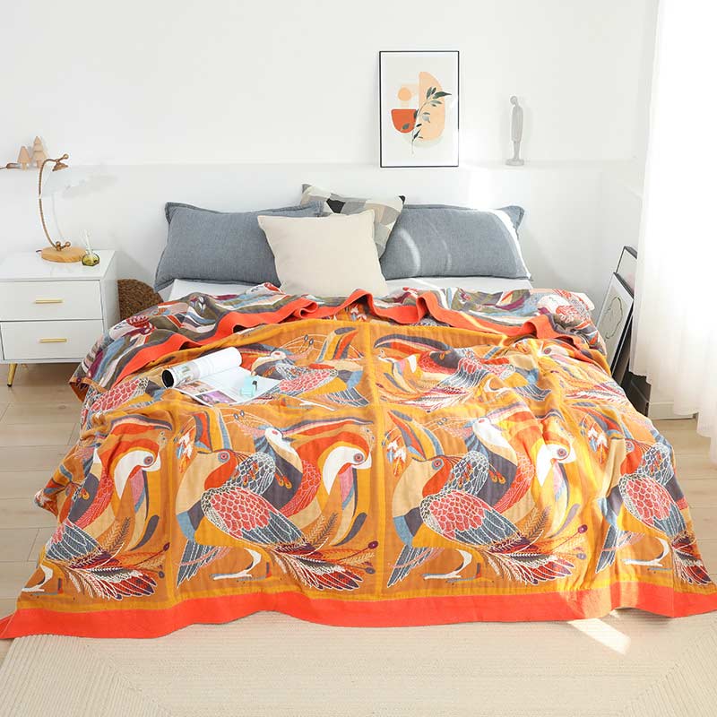 Toucan Bird Reversible Cotton Soft Quilt