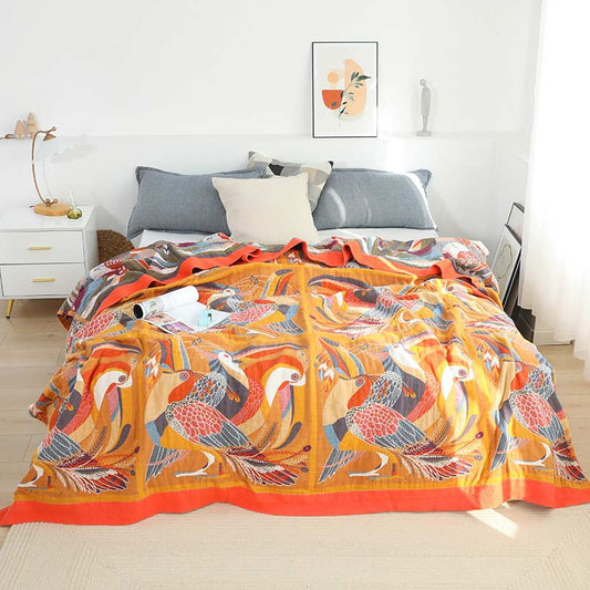 Toucan Bird Reversible Cotton Soft Quilt