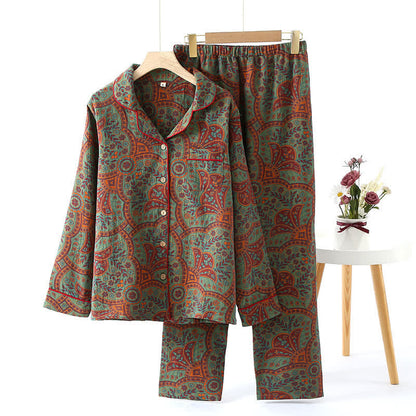 Folk Style Comfy Cotton Loungewear Set