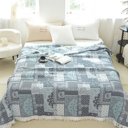 Summer Breathable Tassel Cotton Gauze Quilt