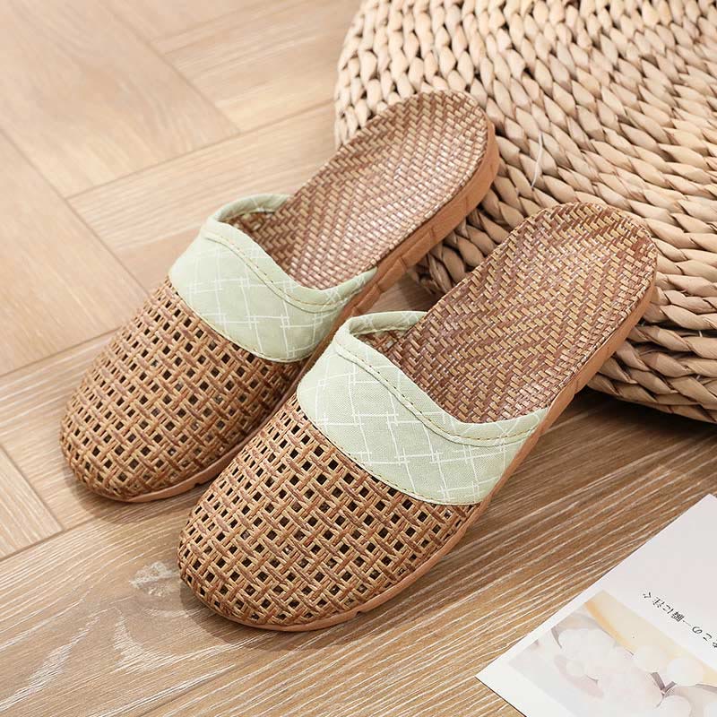 Modern Hollow-out Anti-slip Flax Slippers