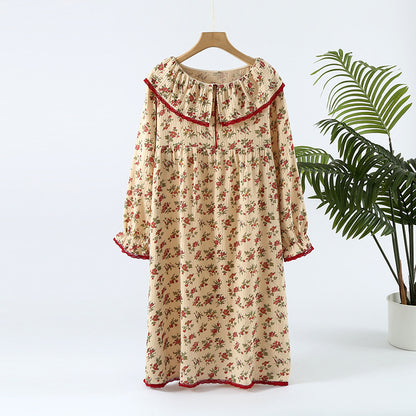 Floral Long Sleeves Lightweight Nightdress