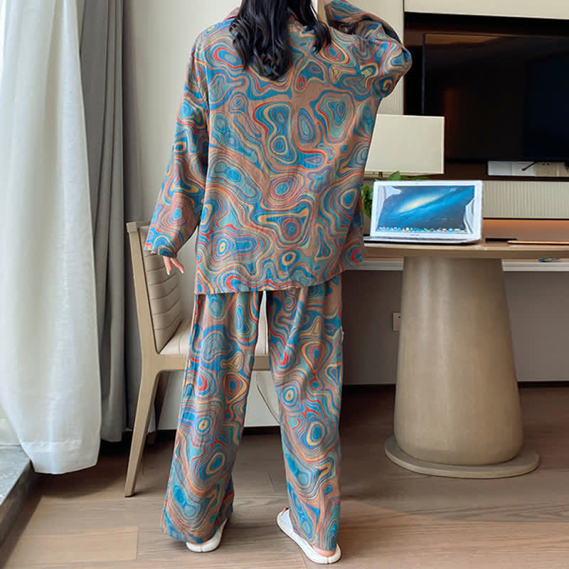 Plus Size Art Print Cotton Loungewear Set - image 3