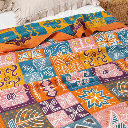 Bohemian Patchwork Reversible Cotton Quilt