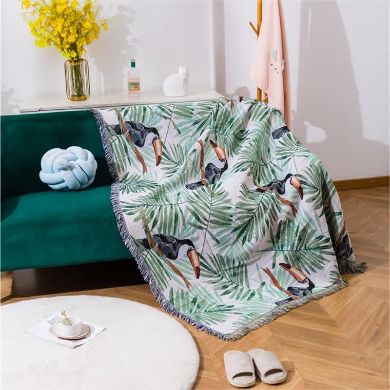 Pastoral Style Leaf & Toucan Sofa Protector