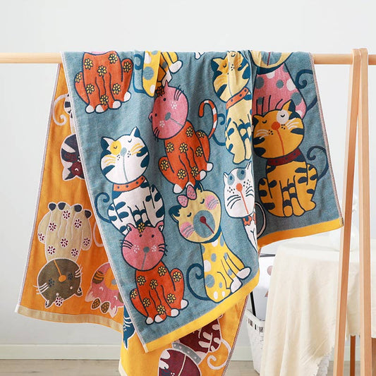 Ownkoti Cat Cotton Bath Towel Baby Blanket