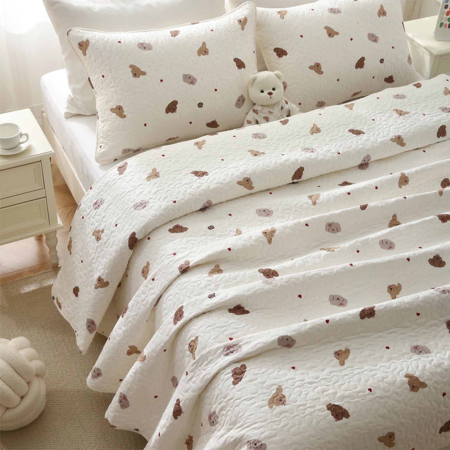 Quilted Cute Dog Pure Cotton Bedding