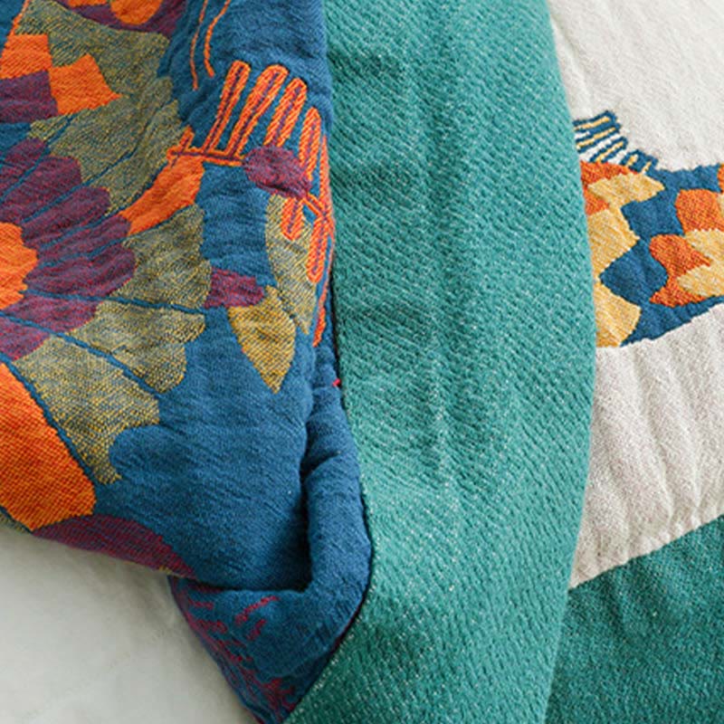 Ownkoti Soft Bird & Flower Cotton Reversible Quilt