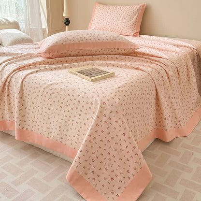 Pure Cotton Elegant Rose Soft Coverlet