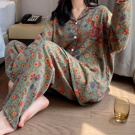 Plus Size Floral Cotton Loungewear Set