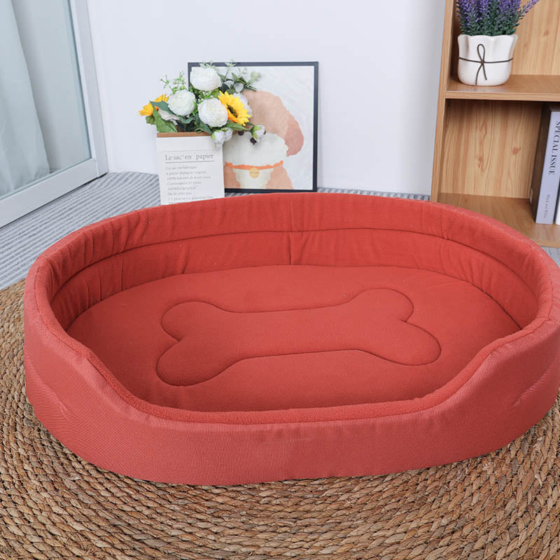 Solid Color Comfy Rectangle Pet Bed