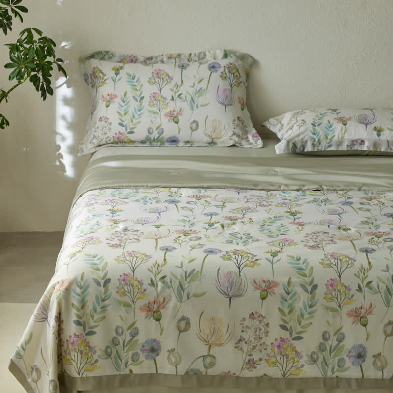 Lyocell Fiber Fresh Floral Breathable Quilt