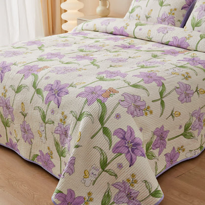 Quilted Pure Cotton Rural Lily Bedding