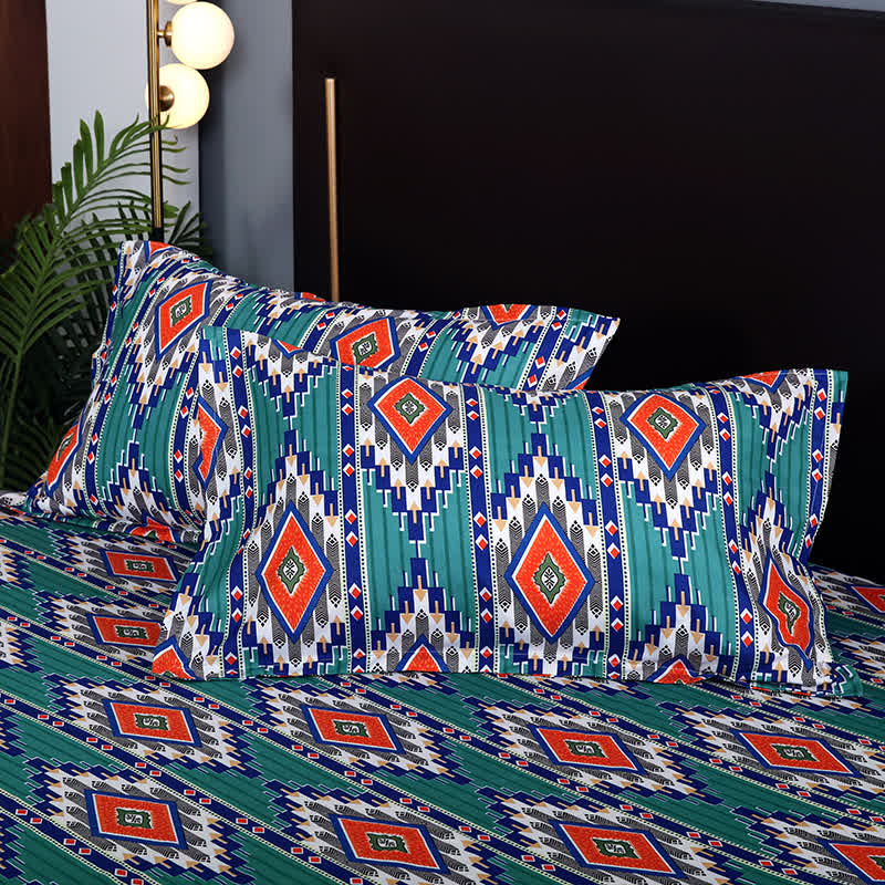 Geometric Bohemian Brushed Bedding Set(3PCS)