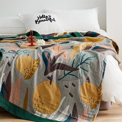Reversible Design Cotton Fruit Quilt Lightweight - image 9