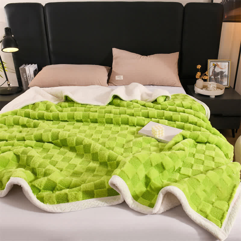 Fashion Checkerboard Thick Warm Throw Blanket