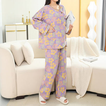 Plus Size Floral Pure Cotton Pajama