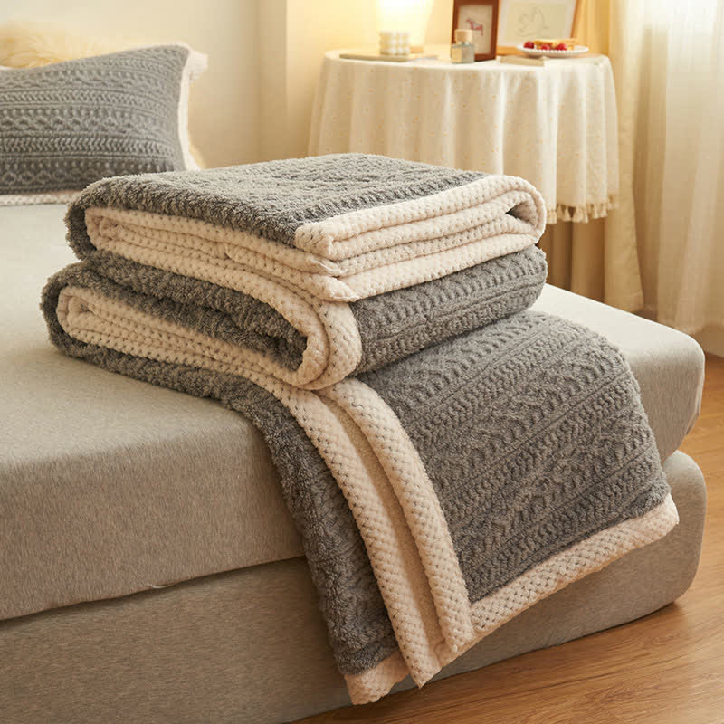 Jacquard Double Fleece Thick Warm Blanket