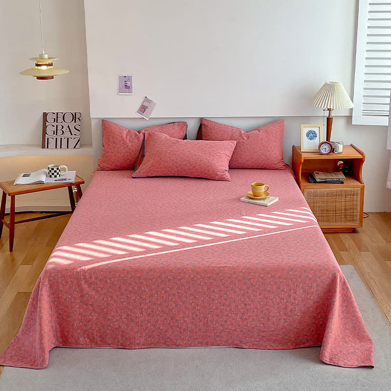 Rural Style Cotton Gauze Flat Sheet