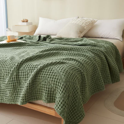 Solid Color Waffle Texture Towel Quilt