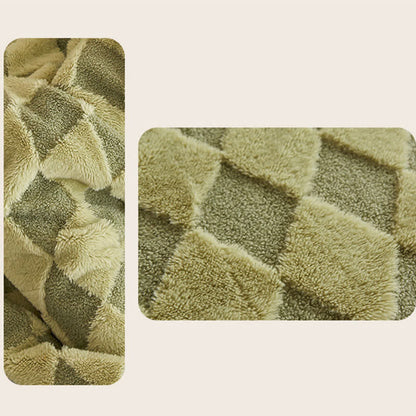 Quadrangular Thick Double Velvet Throw Blanket