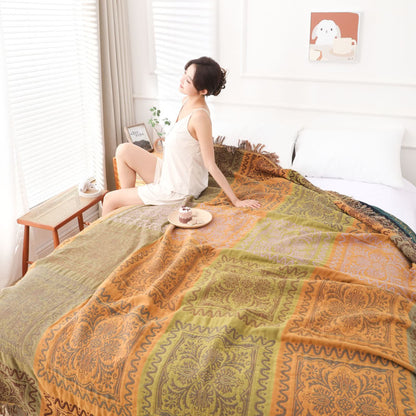 Tassel Exotic Style Cotton Gauze Quilt