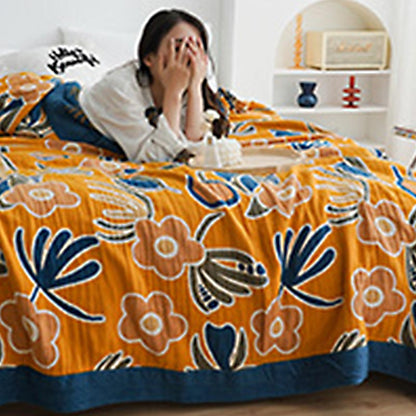 Ownkoti Bohemian Flower Print Double Side Quilt