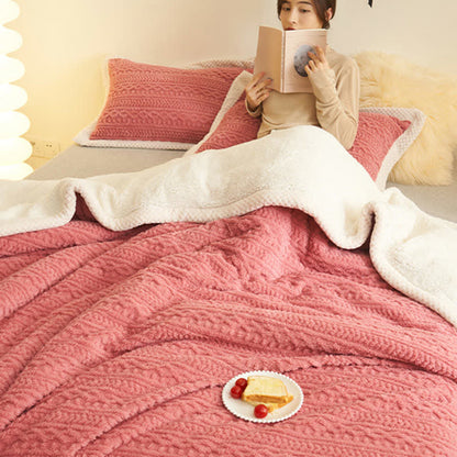 Jacquard Double Fleece Thick Warm Blanket