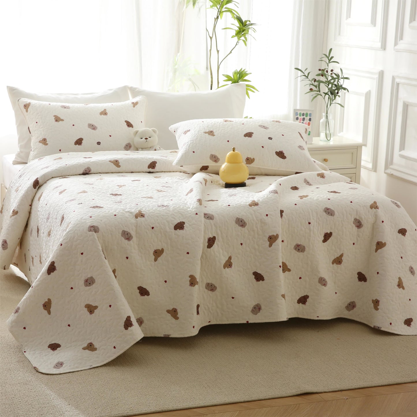 Quilted Cute Dog Pure Cotton Bedding