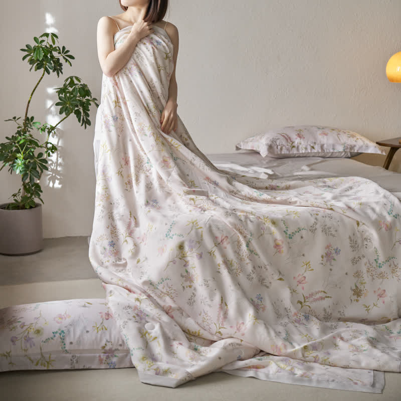 Lyocell Fiber Floral Style Breathable Bedding