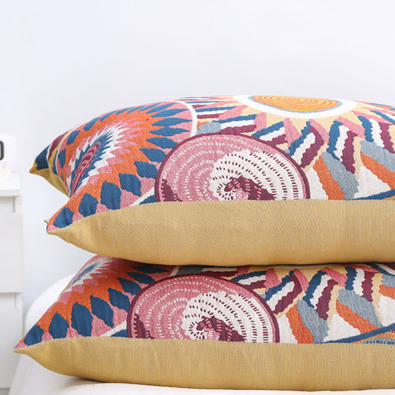 Ownkoti Nordic Sun Print Button Cotton Pillowcases (2PCS)