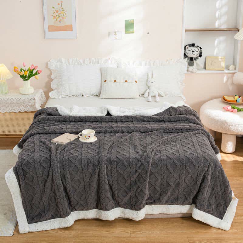 Ownkoti Warm Puffy Cozy Reversible Throw Blanket - image 2