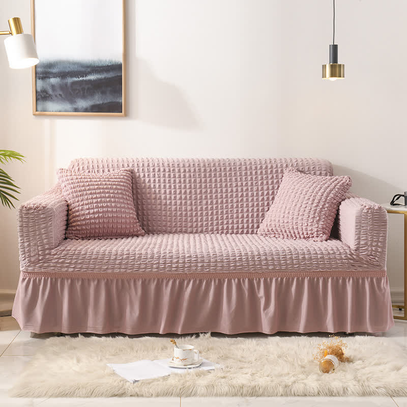 Simple Style Ruffled Elastic Sofa Cover