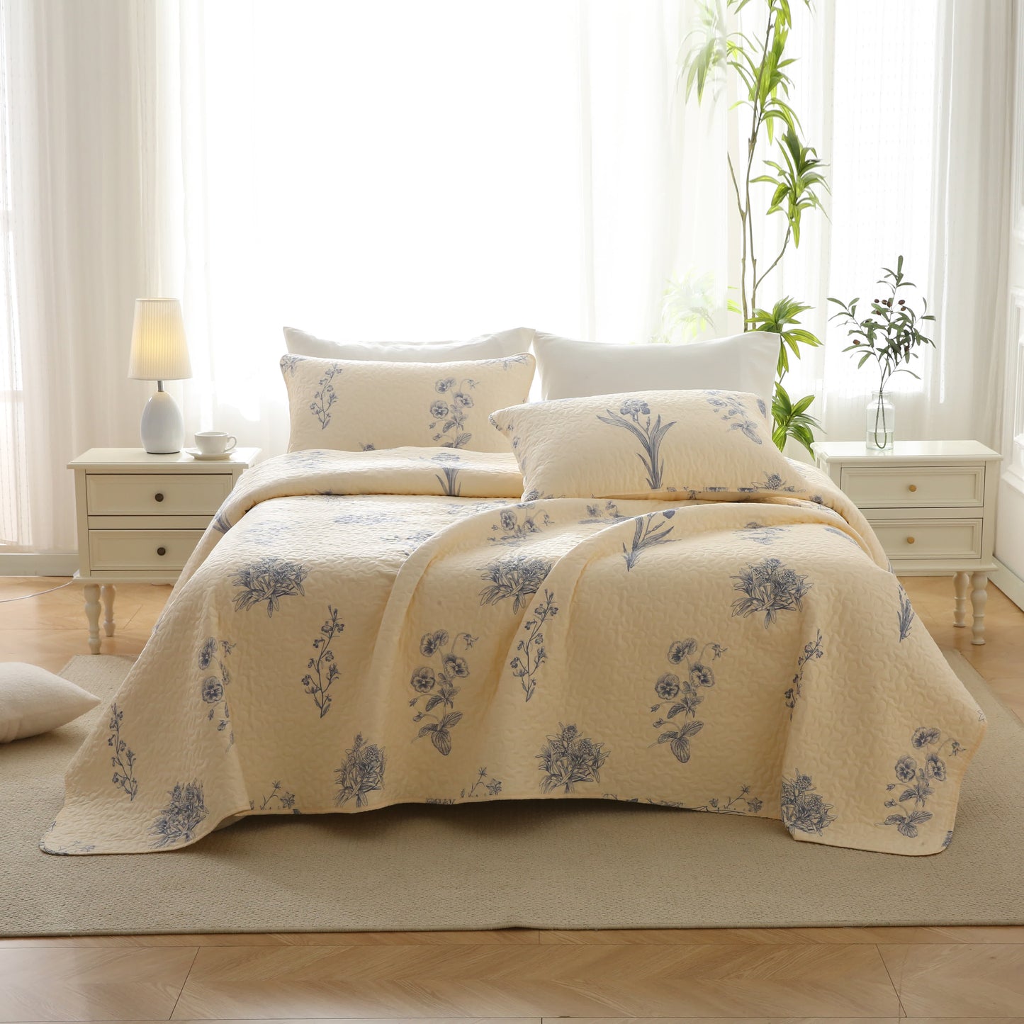 Morning Glory Quilted Cotton Bedding