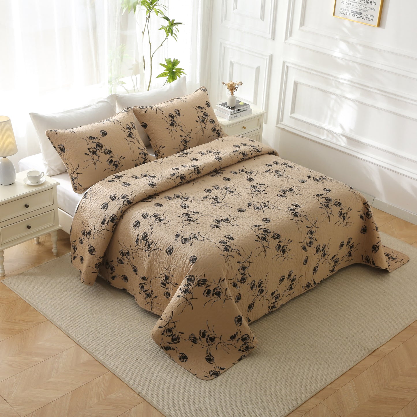 Quilted Cotton Vintage Floral Bedding