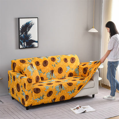 Elastic Stretchable Rural Sunflower Couch Cover