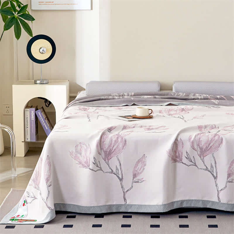 Elegant Floral Lyocell Fiber Gauze Quilt