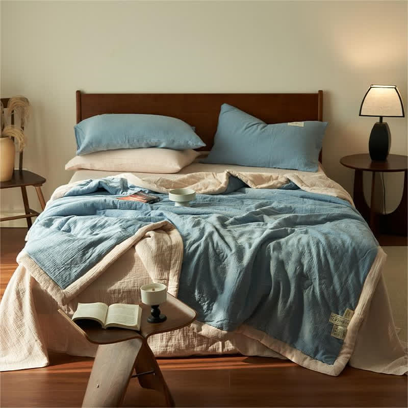 Solid Color Double Layer Gauze Soft Bedding