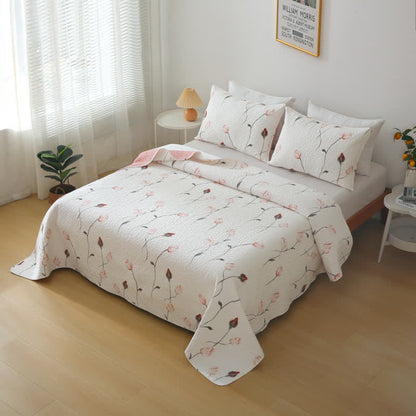 Elegant Rose Pure Cotton Quilted Bedding