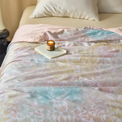 Lyocell Fiber Colorful Floral Soft Quilt