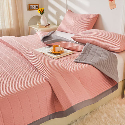 Solid Color Soft Reversible Coverlet Blanket