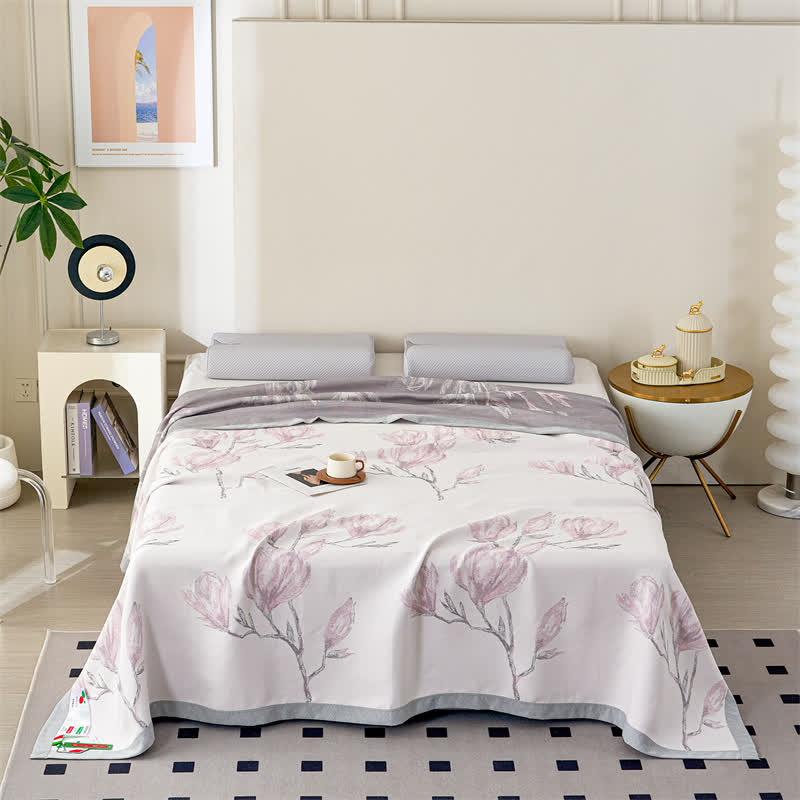 Elegant Floral Lyocell Fiber Gauze Quilt