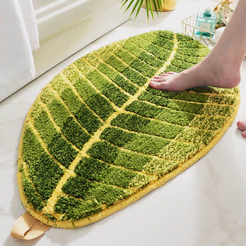 Ownkoti Green Banana Leaf Soft Door Rug