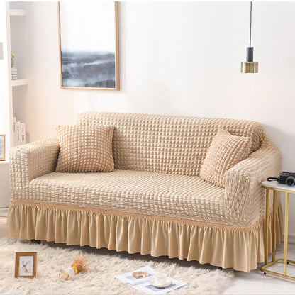 Simple Style Ruffled Elastic Sofa Cover