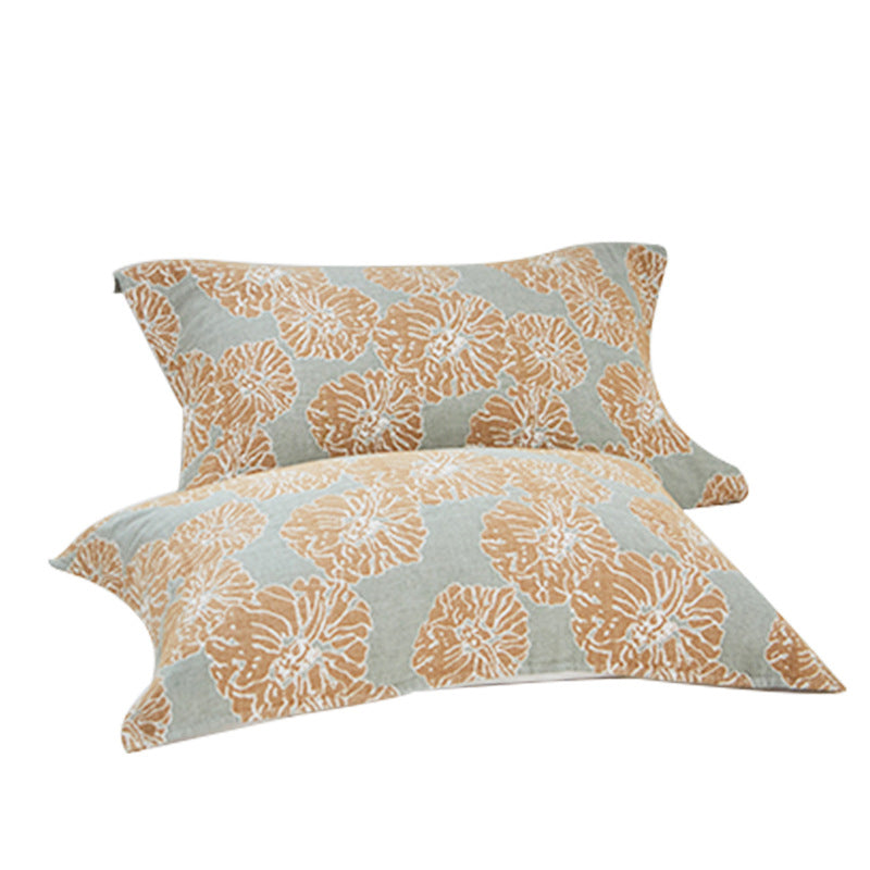 Ownkoti Flower Printed Cotton Decorative Pillow Towel (2PCS)