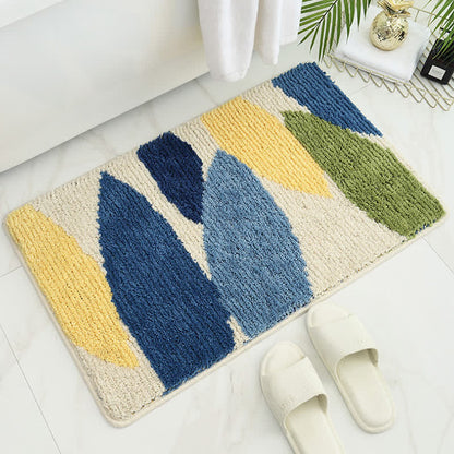 Ownkoti Green Leaf Print Soft Non-Slip Floor Rug