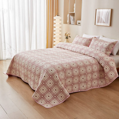 Heart & Plaid Pure Cotton Quilted Bedding