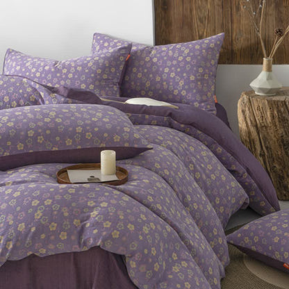 Elegant Floral Cotton Gauze Bedding Set(4PCS)